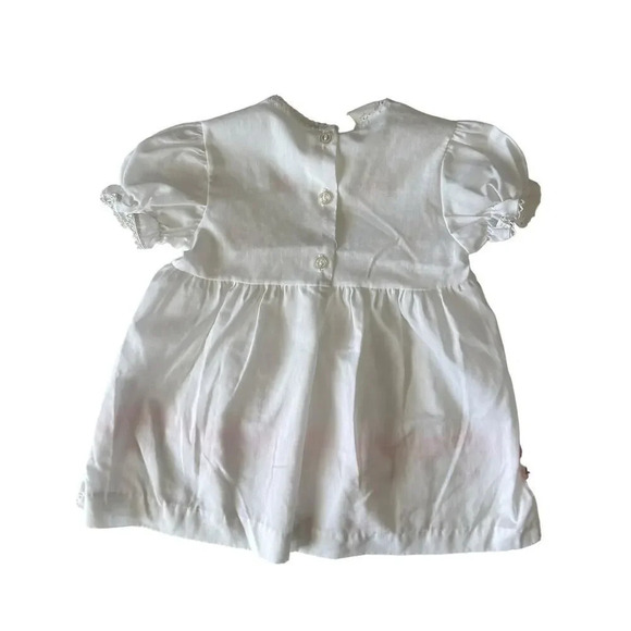 Vintage Toddler Girl Embroidered Dress SZ 2T Ruffled Floral Made in The USA - Picture 2 of 5